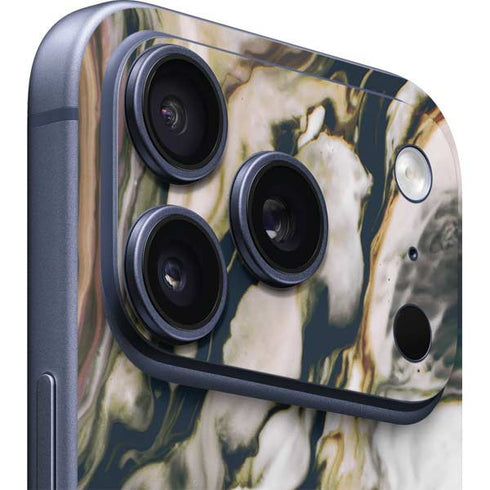 Copper and Black Marble Ink iPhone 17 Pro Skin